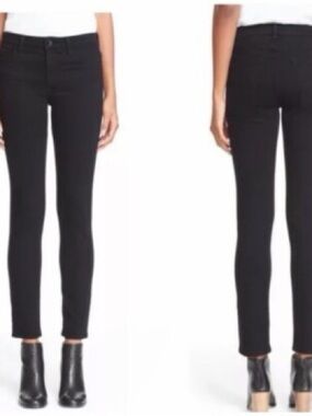 Helmut Lang Black Cropped Ankle Jeans